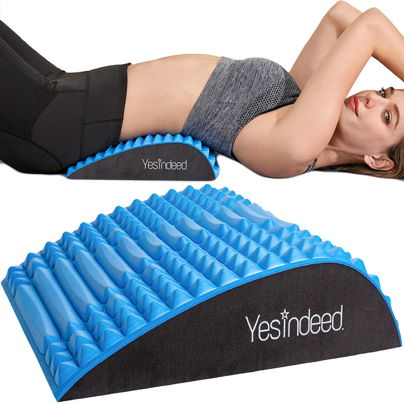 [Australia - AusPower] - YESINDEED Back Stretcher Pillow – Refresh Back Stretcher for Lower Back Pain Relief, Lumbar Support, Spinal Stenosis, Posture Corrector, Neck & Back Stretcher, Sciatica, Herniated Disc Relief, Blue 