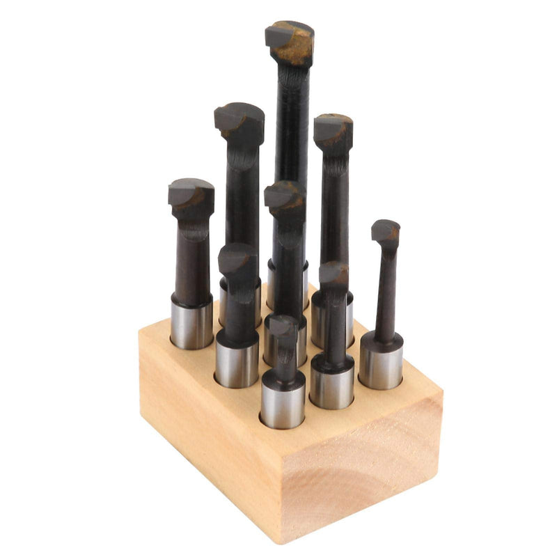 [Australia - AusPower] - Boring bar, 9 Pieces HSS Material 1/2 "Round Shank Boring bar Set Machine Tool Accessories 