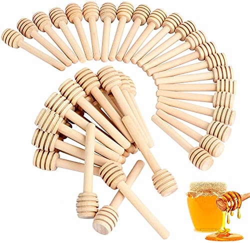 101 PCS Honey Sticks Dipper, 3 Inch Mini Wooden Honeycomb Sticks 101PCS(3 Inch)