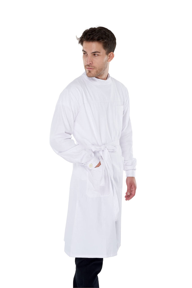 KOKOTT Surgical and dental technician and laboratory gown with back closure, 100% cotton 3XL White