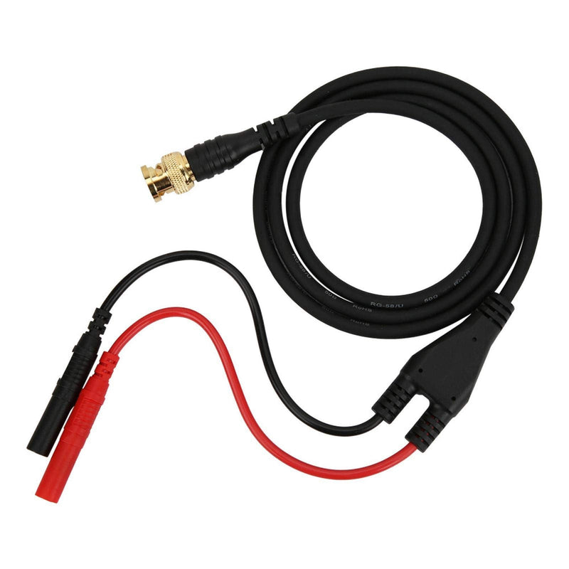[Australia - AusPower] - P1065 4mm Gold Plating Bifurcated Joint Accessory Safe Straight Durable BNC to Banana Plug Test Cable Test for Indoor for Multimeter 