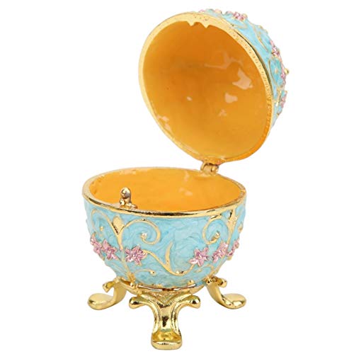 Estink Handmade Enamel Easter Egg Trinket Box Metal Jewelry Storage Decor