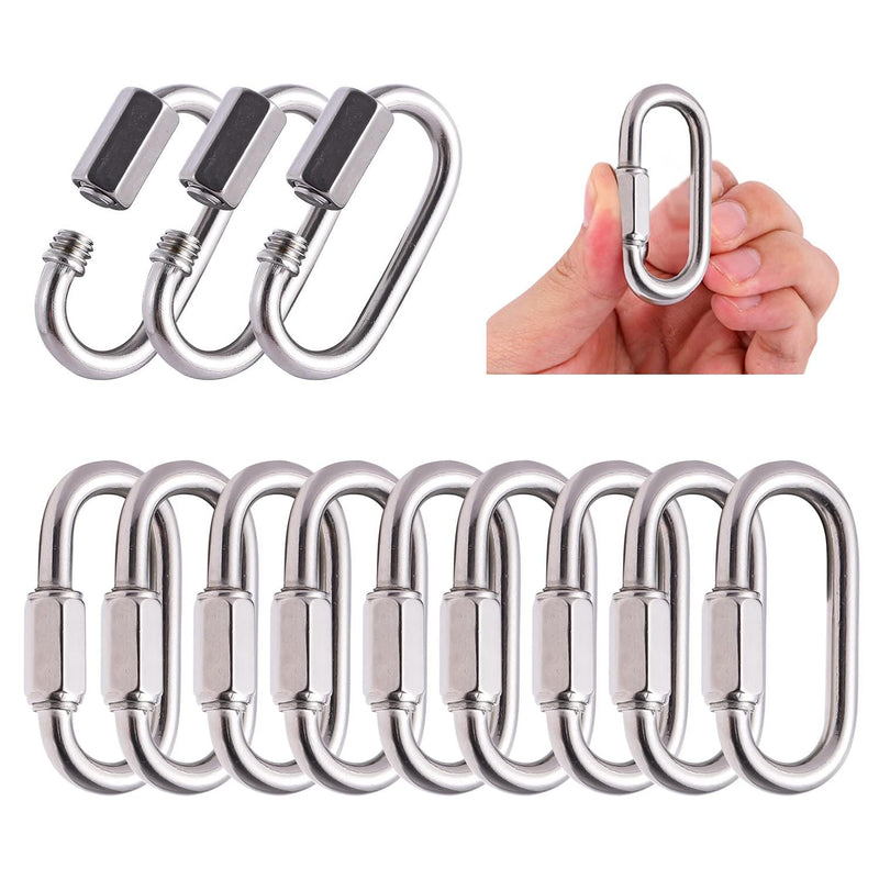 [Australia - AusPower] - Heavy Duty Chain Link, Anti-Rust Quick Link Chain Connector 1.57 Inch-12 Pcs Silver-304 Stainless Steel 