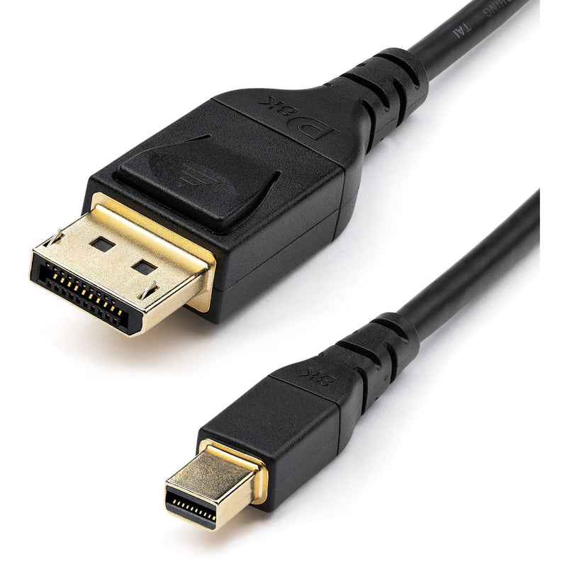 StarTech.com 6ft (2m) VESA Certified Mini DisplayPort to DisplayPort 1.4 Cable - 8K 60Hz HBR3 HDR - Super UHD mDP to DP 1.4 Cord - Slim (34 AWG) Ultra HD 4K 120Hz - Monitor/Video Cable (DP14MDPMM2MB) 6 ft