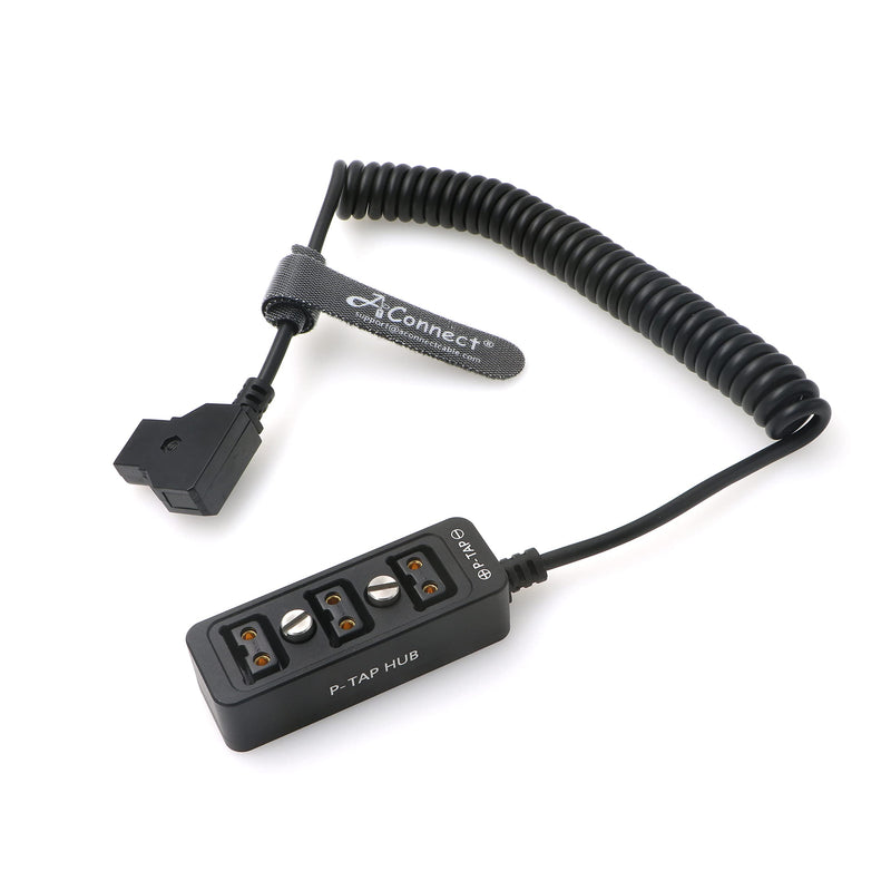 [Australia - AusPower] - Cable-Splitter-Steadicam-BMPCC-Dtap Male to 3 Port D Tap Female Hub Adapter Coiled Cable for ARRI RED Cameras TILTA Steadicam IDX Battery 