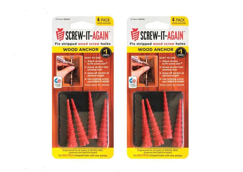 [Australia - AusPower] - 2 Pack of 4 - Brand Screw-It-Again, Model SIA-4PK, Product Sia Wood Anchor 