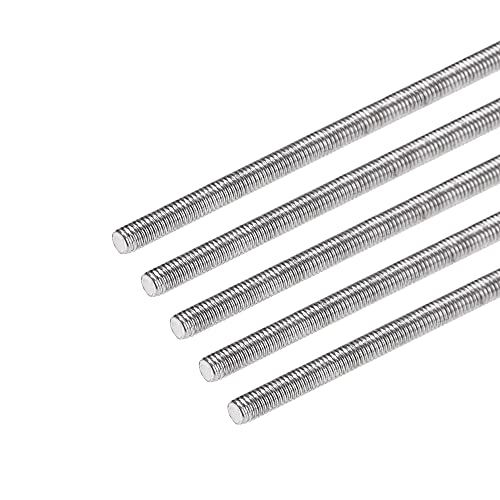 uxcell M3 x 500mm fully threaded rod, 304 stainless steel, right-hand threads, 5-piece set