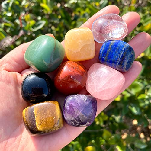 ZenQ Large Tumbled Stones and Crystals Set of 9, 25-35mm Polished