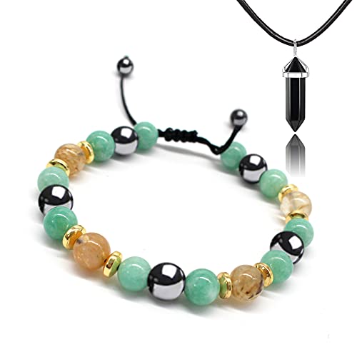 Hion Triple Protection Bracelet- For Maximum Lucky Money Wealth,Healing and Wealth Building，Energy Healing Bracelet Relief Hematite Bracelet Set for Men Women…