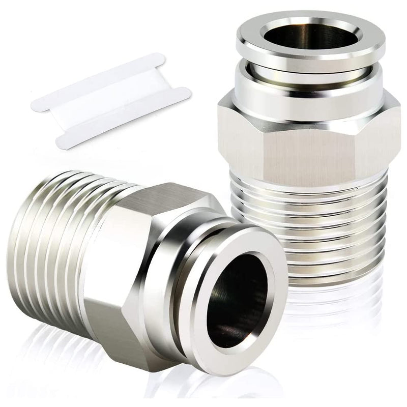 [Australia - AusPower] - TAILONZ PNEUMATIC 304 Stainless Steel Male Straight 1/4 Inch Tube OD x 1/4 Inch NPT Thread Push to Connect Fittings PC-1/4-N2 (Pack of 5) 1/4''OD 1/4''NPT 