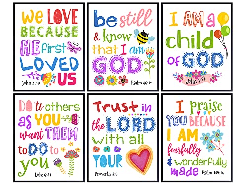 Bible Verse Wall Decor - Christian Wall Decor - Religious Art - Scripture Art - Psalms, Proverbs - Spiritual Inspirational Christian Gifts for Women - Girls Bedroom Artwork - God Decoration