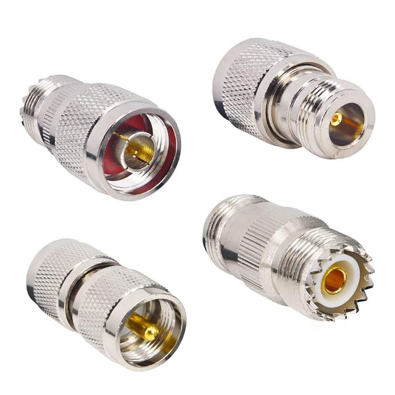 [Australia - AusPower] - RFaha 4pcs N Type Male/Female to UHF PL-259 SO-239 M/F RF Coaxial Adapter Connector Kit(F36-4) 