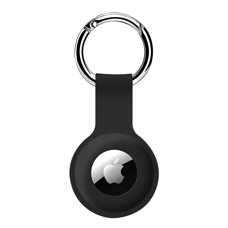 [Australia - AusPower] - Holder Case for AirTags Ultra Light Silicone Sleeve for AirTags Durable Anti-Scratch Protective Skin Cover with Anti-Losing Keychain Ring Accessory Compatible with Apple AirTags 2021 Black 