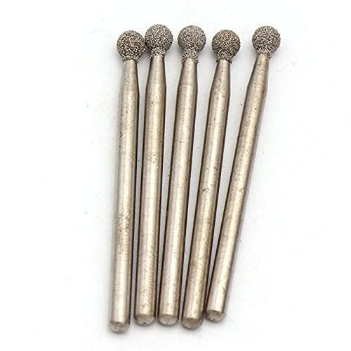[Australia - AusPower] - 3mm×3mm Diamond Ball Point Head Mounted Burr Drill Bits Rotary Tools for Jewelers, Craft Hobbyists, Modelers, Pack of 10 3mm×3mm 