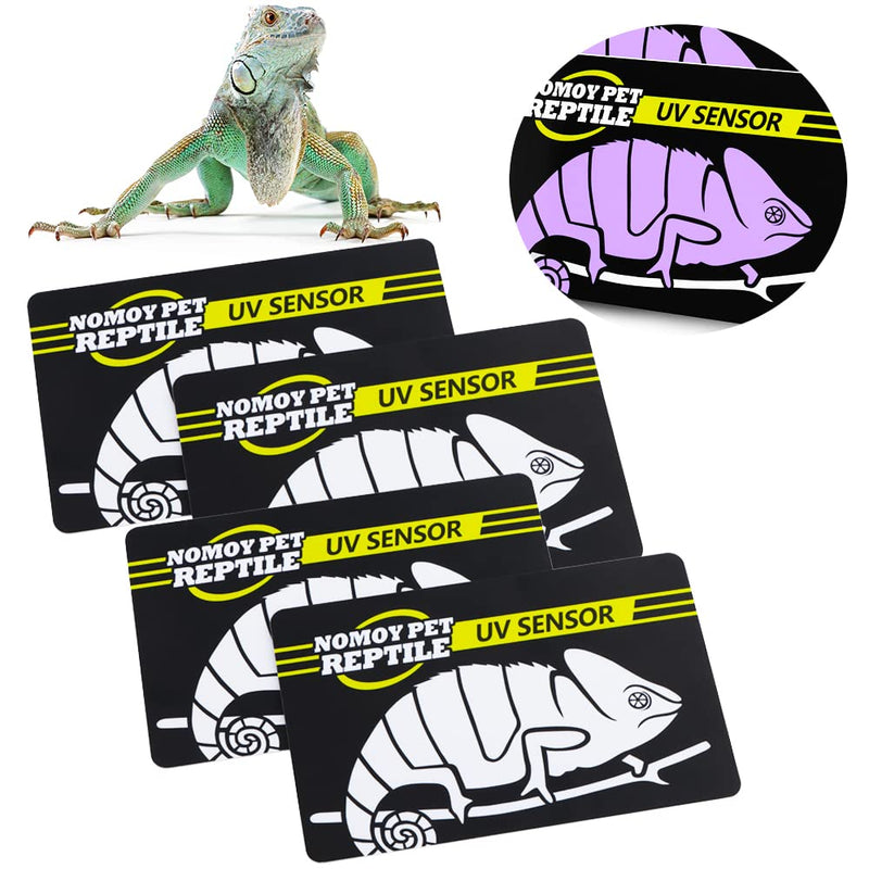 [Australia - AusPower] - 4 Pcs Quick Test UVB Sensor, Reptile UV Tester Heating Lamp Photochromic UVB Card Indicator, Reused 500 Times 