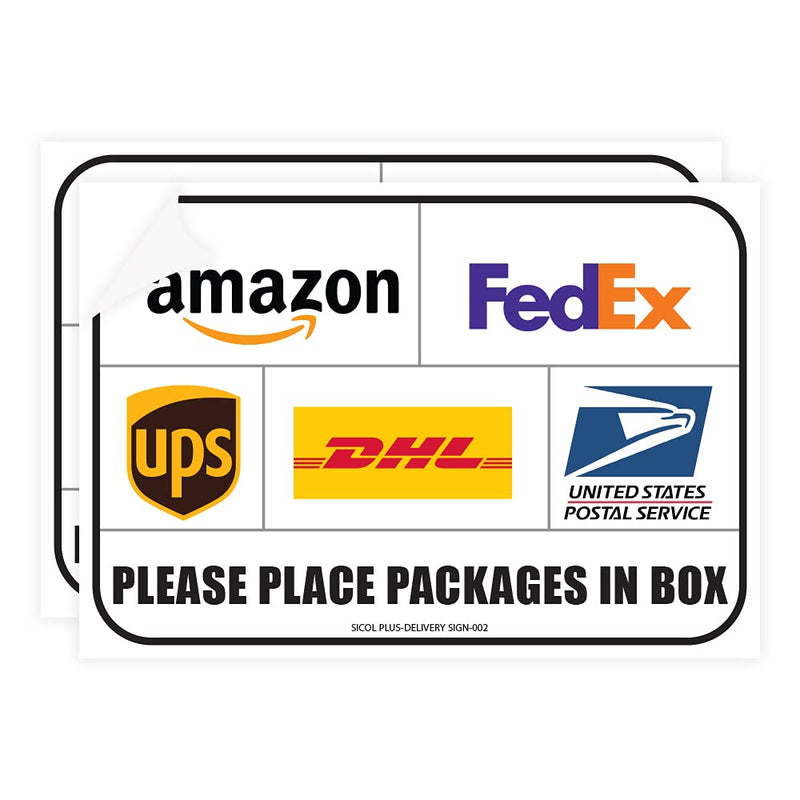 [Australia - AusPower] - Package Delivery Signs (02 pack) Package Delivery Stickers size 10 x 7 Inches Over Lamination Delivery Signs for Packages 