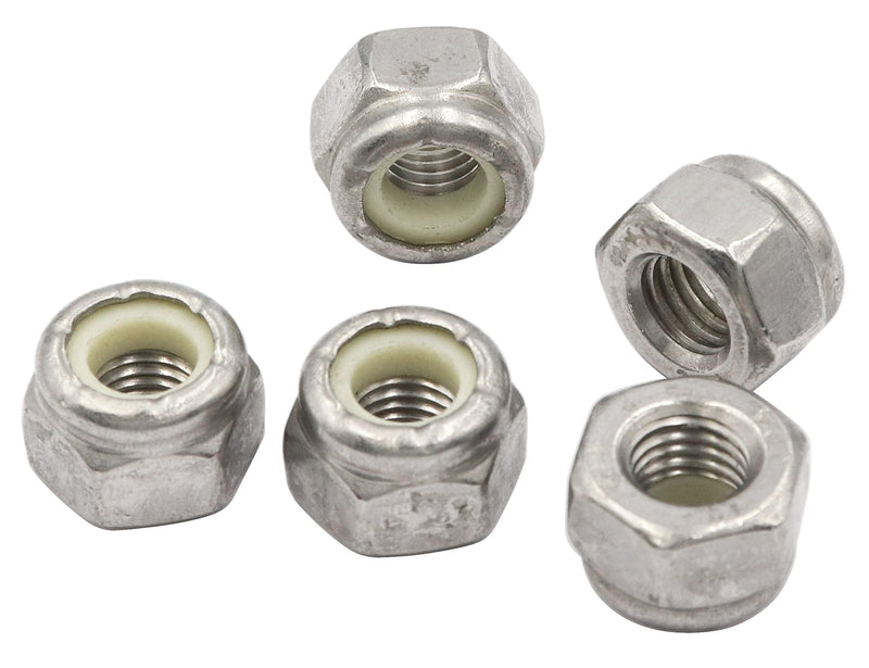 [Australia - AusPower] - LBY 50pcs Lock Nuts, 1/4-28 Nylon Insert Hex Lock Nuts, 304 Stainless Steel (Silver) 