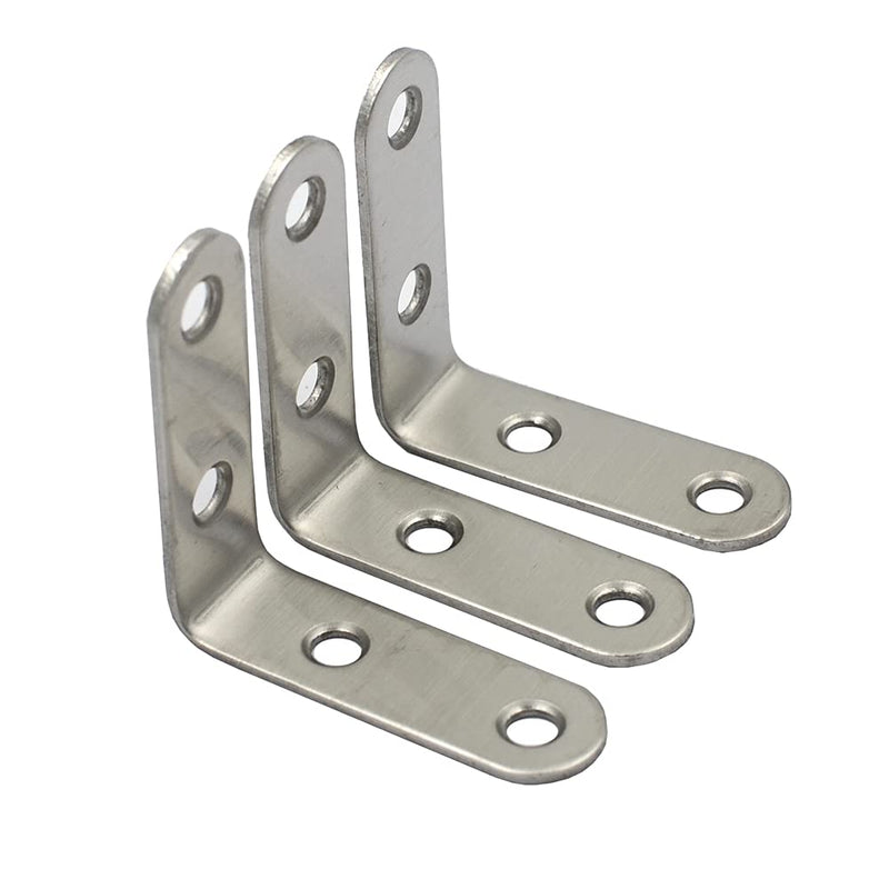 [Australia - AusPower] - DGOL 12 pcs 2 x 2 x 0.62 inch Stainless Steel Corner Bracket, L Shaped Joint Right Angle Braces with 48 pcs Screws 