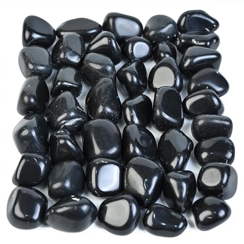 Crocon Stones and Crystals Bulk 2000+ Carats Natural Crystal Kit for Reiki Healing Crystal Polished, Tumble Stones, Chakra Balancing, Gift, Home Decor Size Black Tourmaline Tumble 1 Pound