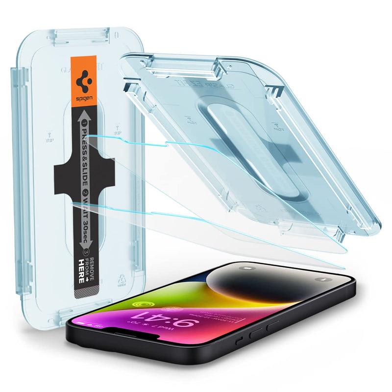 [Australia - AusPower] - Spigen Tempered Glass Screen Protector [GlasTR EZ FIT] designed for iPhone 14 / iPhone 13 Pro/iPhone 13 [2 Pack] 