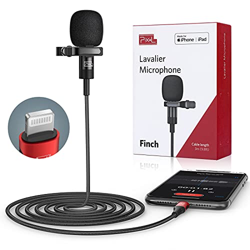 PIXEL Microphone for iPhone iPad(Apple MFi-Certified) from Mic for iPhone Live Streaming Vlogging | External Microphone for iPhone Video Recording, Compatible with Apple Lightning Devices (5ft) 1.5m