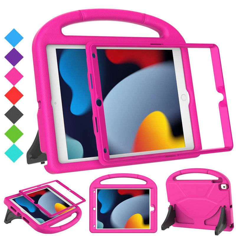 [Australia - AusPower] - SUPLIK Kids Case for iPad 9th/8th/7th Generation - iPad 10.2 inch 2021/2020/2019 Case with Built-in Screen Protector, Durable Shockproof Handle Stand Kids Case for Apple iPad 7/8/9 Gen, Pink 
