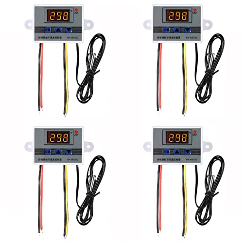 AEDIKO XH-W3002 digital temperature controller module with LED display and heating cooling relay switch
