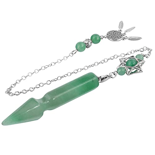 SUNYIK Green Aventurine Healing Crystal Point Pendulum Dowsing Divination #1-green #1-Green Aventurine Crystal Stone