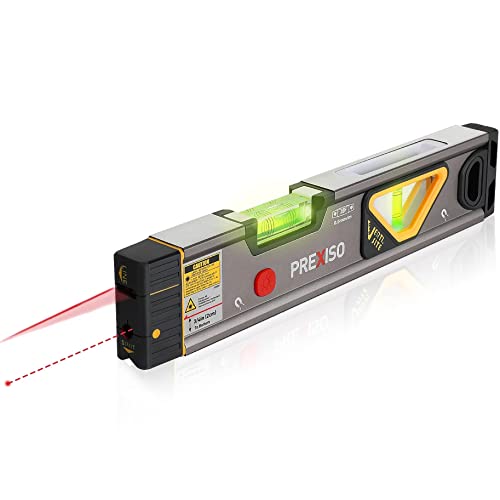 Prexiso 2-in-1 laser level with 12-inch magnetic spirit level and light for precise line alignment