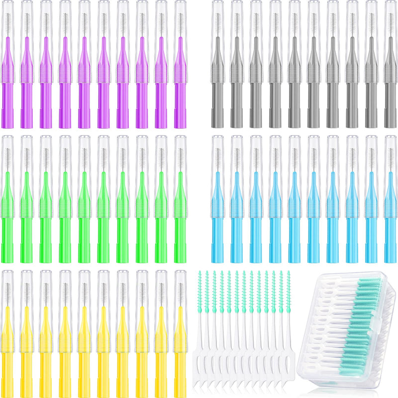 [Australia - AusPower] - 250 Pieces Braces Flossers Interdental Brush for Cleaner Tooth Toothpick Dental Teeth Flossing Head Oral Dental Hygiene Cleaning Tool Soft Dental Picks Refill Toothpick Cleaners (Bright Color) Bright Color 