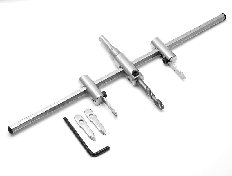 [Australia - AusPower] - Adjustable Hole Saw, 1-3/16" to 11-3/4" (30 to 300mm) Heavy Duty Adjustable Circle Cutter Drill Bit Tool for Drywall Wood Plaster, Silver S, 1-3/16" to 11-3/4" 