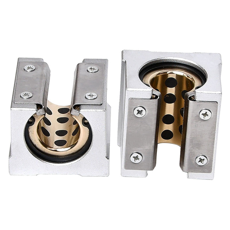 2 Pcs SBR16UU SBR16 UU 16mm Linear Motion Slider Block with Graphite Copper Sleeve Inside for 16mm Linear Guide Rail, Aluminum CNC Router Parts