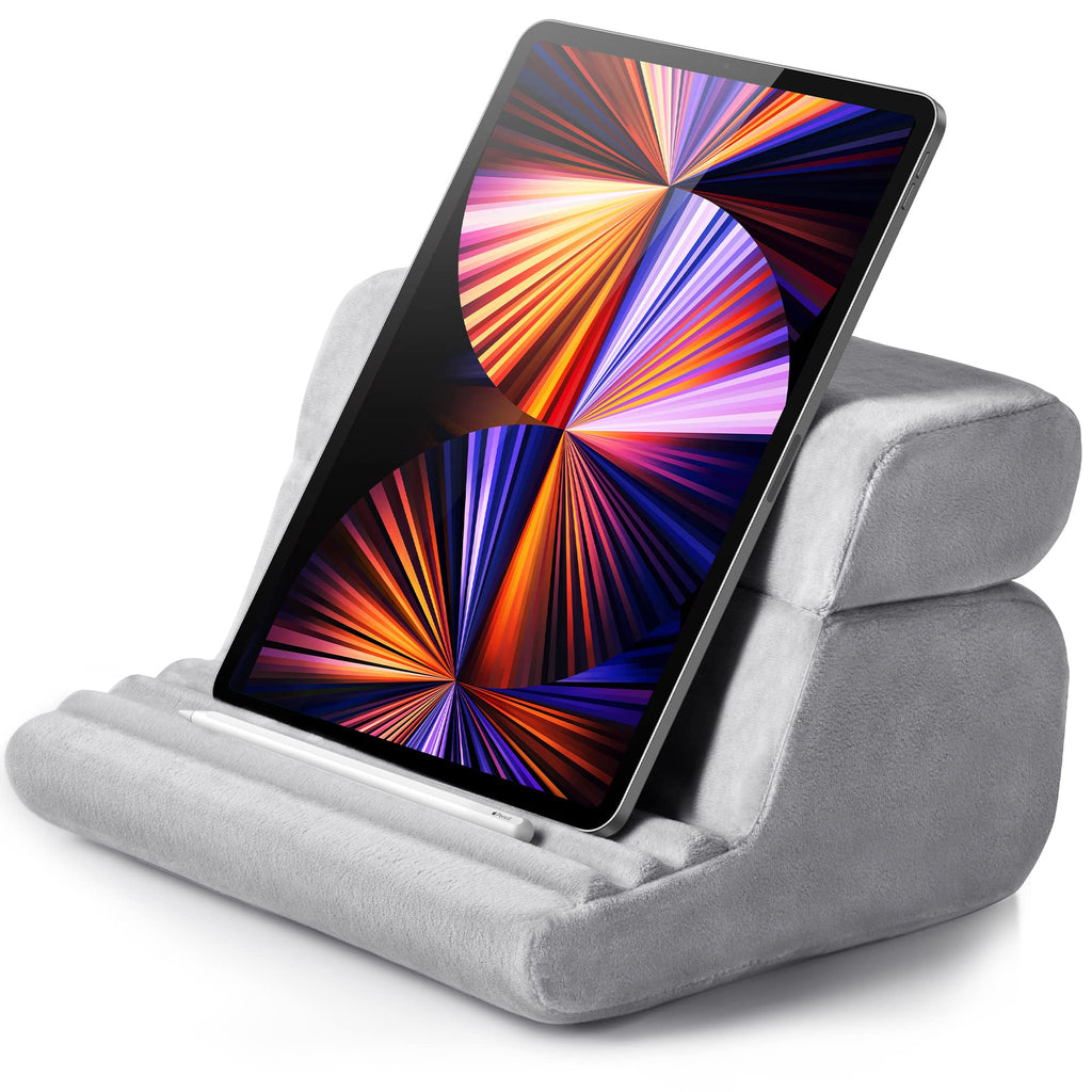 [Australia - AusPower] - UGREEN Tablet Pillow Stand for Lap Soft Holder Bed with 3 Viewing Angles Adjustable Home Office Accessories Compatible with iPad Pro12.9 11 10.5 9.7 iPad Mini iPad Air iPhone 15 14 E-Reader Grey 