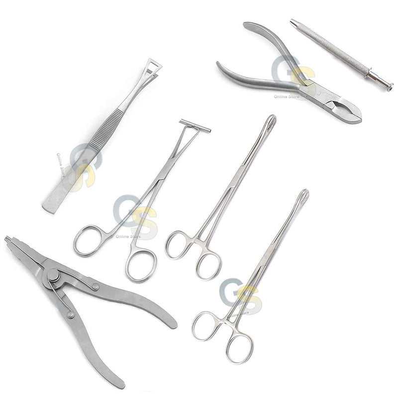 [Australia - AusPower] - 7 Body Piercing Instruments Set Tools Penington Forceps, DS-1030 by G.S Online Store 