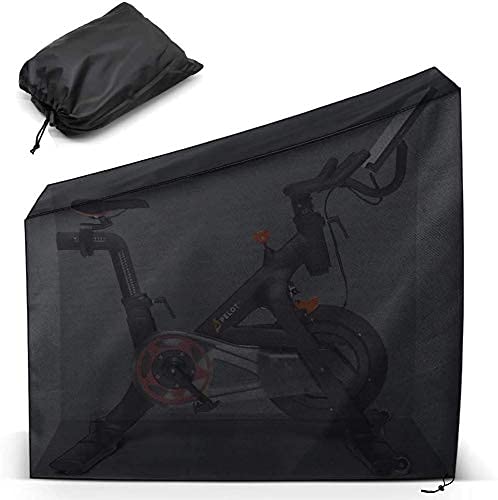 [Australia - AusPower] - Exercise Bike Cover for Peloton Stationary Bike Upright Indoor Cycling Protective Cover Dustproof Waterproof Sunshine-Proof Out Door Bike Cover Black 