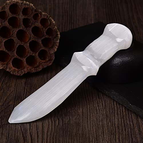 JIC Gem Selenite Knife 7 inches, Crystal Healing & Decoration 7" Knife-1PC