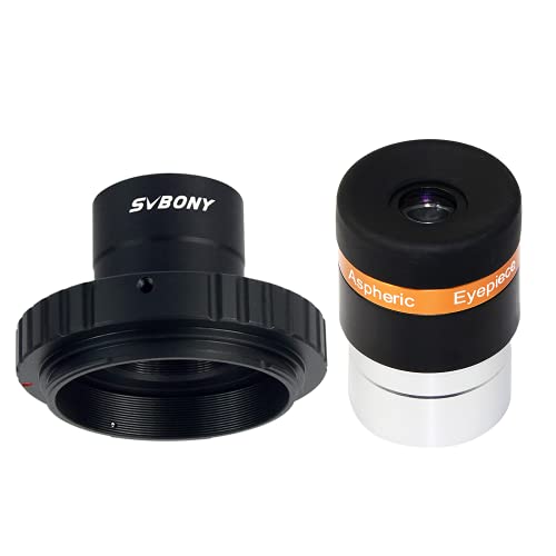 SVBONY T2 T Ring Adapter and T Adapter Bundle with SVBONY Eyepieces 4mm Telescopes Lens for 1.25 inches Astronomic Telescopes