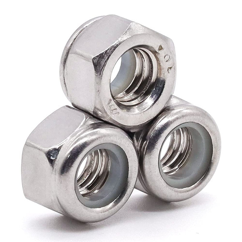[Australia - AusPower] - Glvaner 1/2"-13 Thread Size Stainless Steel Hex Locknuts with White Nylon Insert 304 Stainless Steel 18-8 20 Pack 
