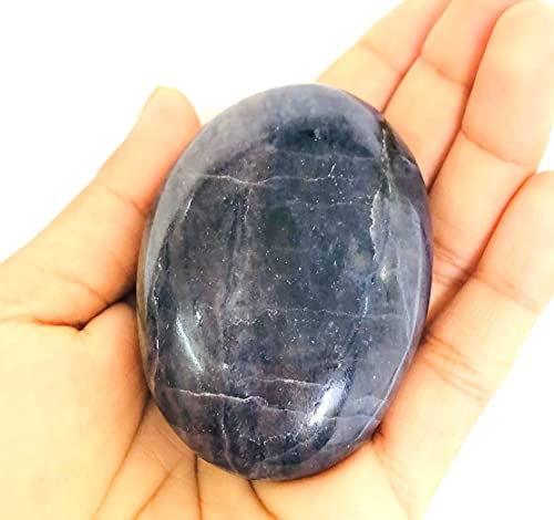 Iolite Gemstone PalmStone Crystal Healing Reiki Wellness Chakra Balancing Gift Pocket Stone Peace Handcrafted Iolte