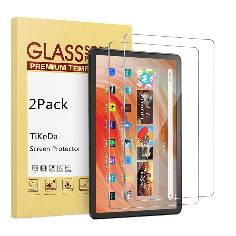 [Australia - AusPower] - 2-Pack Screen Protector for Amazon Fire HD 10 Tablet (2023/2021,13th/11th Generation) /Fire HD 10 Plus/HD 10 Kids/Kids Pro Tablet 2021, 9H Hardness Tempered Glass Guard for Fire 10 