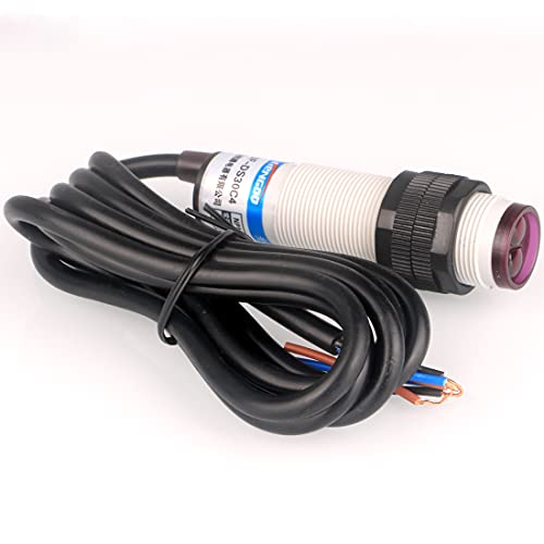 GUUZI 30cm Adjustable M18 Diffuse Photoelectric Sensor Optical Three Lines NPN NO (Normally Open) Proximity Switch 6-36VDC E3F-DS30C4 G066