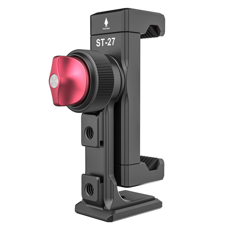 [Australia - AusPower] - PICTRON Metal Phone Tripod Mount 3 Cold Shoes & Arca Port, 360° Smartphone Tripod Adapter for iPhone Samsung Cell Phone Stand Holder for Desktop Tripod Video Live Streaming Vlogging Rig ST-27 