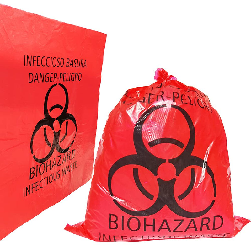 [Australia - AusPower] - Red Biohazard Waste Bags,20pcs 16.5x20in/42x51cm Medical Action Infectious Waste Bag With Hazard Symbol Disposable Hazardous 1 Count (Pack of 20) 