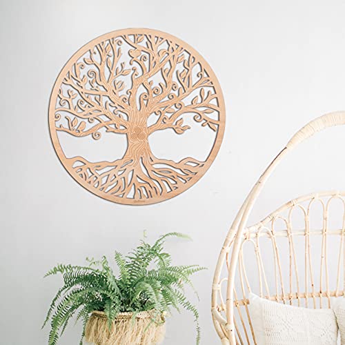 Qallicon 11.5'' Tree of Life Wall Decor Sacred Geometry Wall Art, Crystal Grid Chakra Wooden Yoga Art Decor Meditation Altar Zen Spiritual Gifts