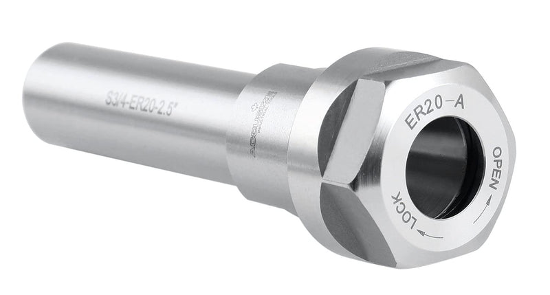 [Australia - AusPower] - Accusize Industrial Tools ER20 Collet Chuck Extension Rod, 2.50 in. Shank Length, 3/4 in. Straight Shank Alloy Steel, 0223-0210 