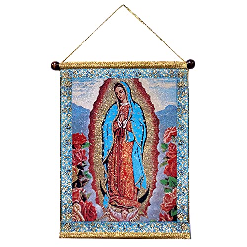 Needzo Our Lady of Guadalupe Tapestry Wall Hanging Icon 14 Inch, Religious Wall Decoration Gift