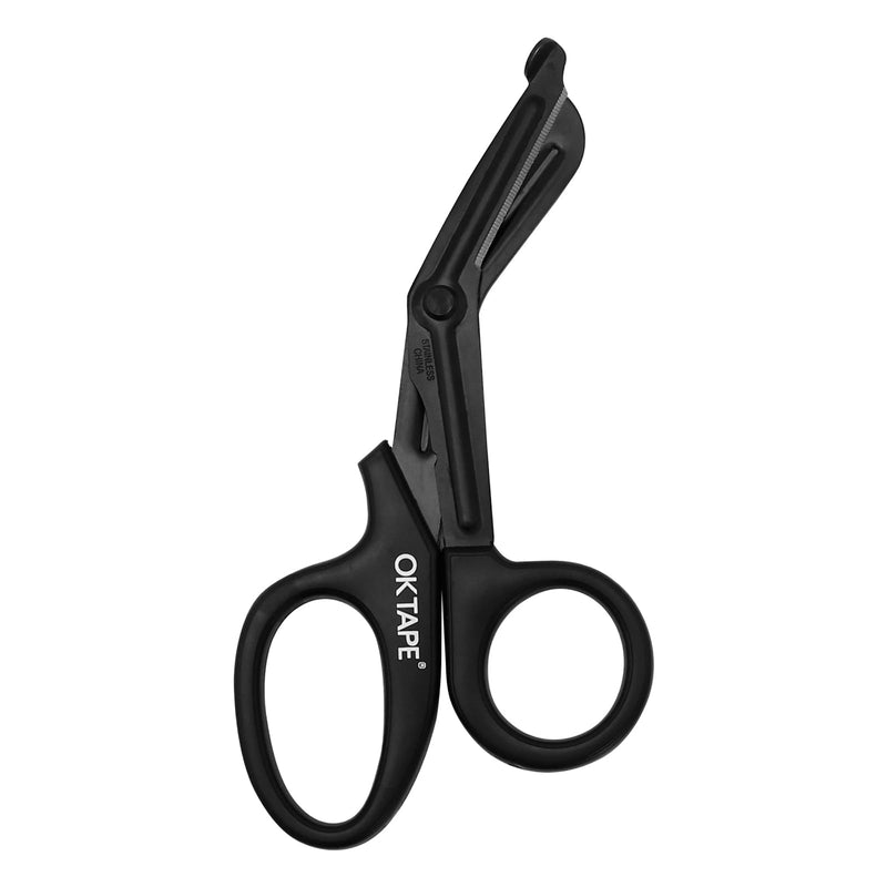 [Australia - AusPower] - OK TAPE Shears - Bandage Scissors?Medical Scissors, EMT Trauma Shears, Non-stick Scissors, First Aid Outdoor Stainless Steel Teflon, Black Handle and Black Coated Blades, 1 Packs 