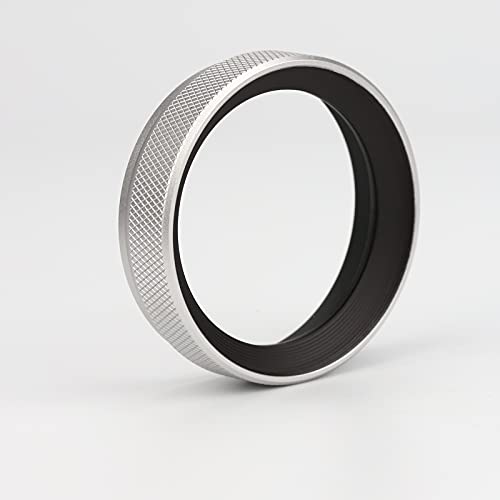 Haoge LUV-X100W Metal Lens Hood with MC UV Protection Multicoated Ultraviolet Lens Filter for Fujifilm Fuji X100F X100T X100S X100 X70 Camera Silver 2in1 Accessory Set