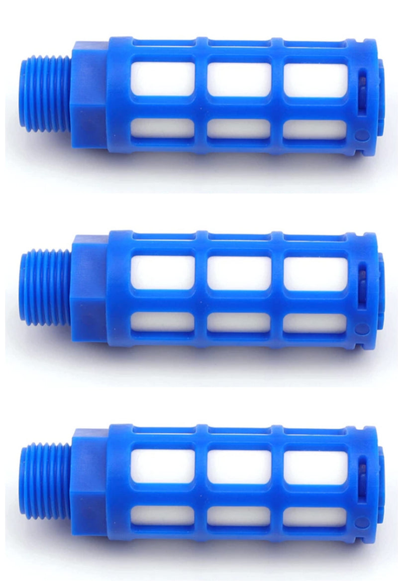 Pneumatic Silencer 1/2 Inch Set of 3 Industrial Quality