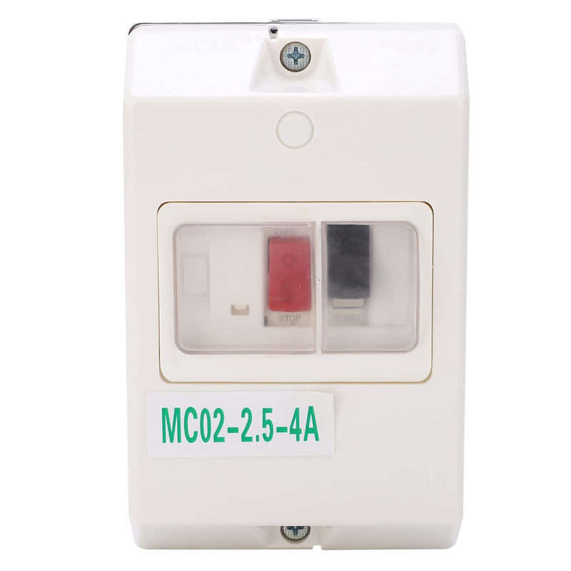 Fafeicy MC02‑2.5‑4A 220V/380V IP55 50/60Hz Motor Circuit Breaker, ABS Electric Waterproof Circuit Breaker, Used as Insulator, to Protect Power Distribution Lines